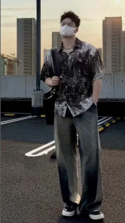 Loose Fit Ice Silk Casual Shirt