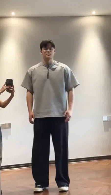 Heavyweight Half Zip Short Sleeve T-Shirt