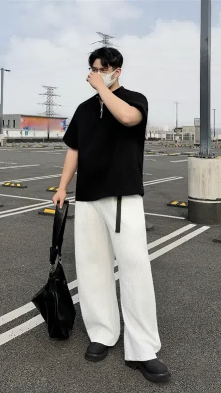 Heavyweight Half Zip Short Sleeve T-Shirt