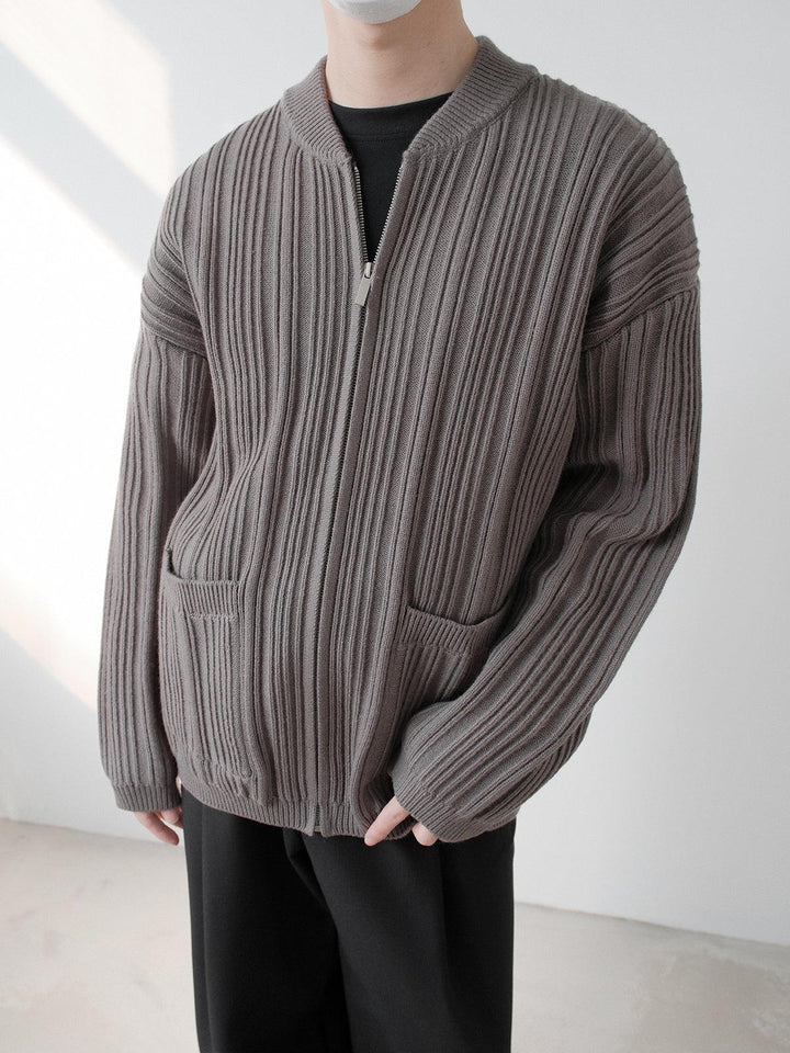 Ribbed Knit Cardigan Jacket