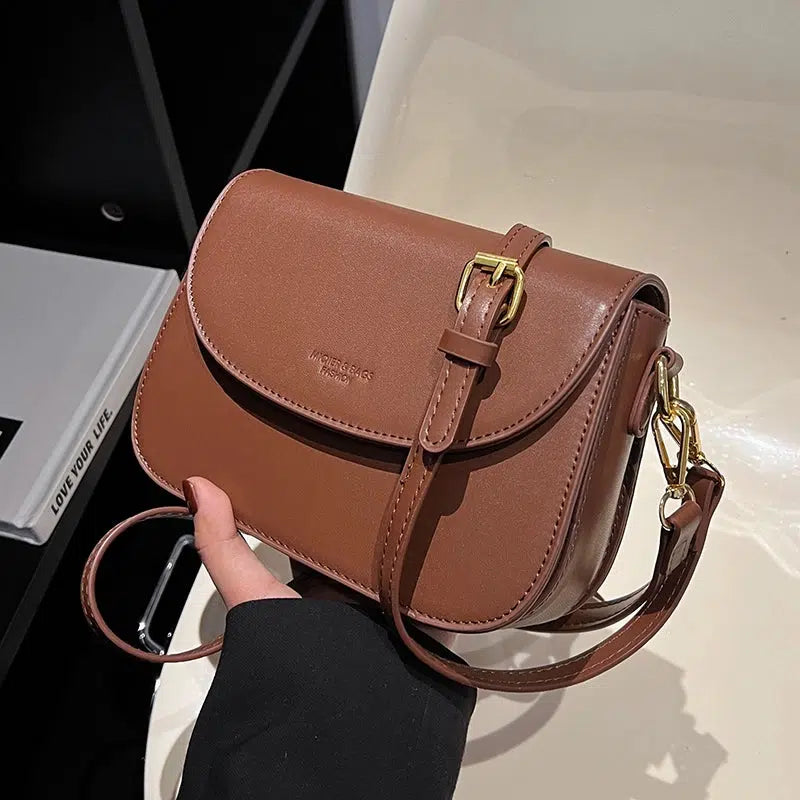 Adjustable Strap Leather Crossbody Bag