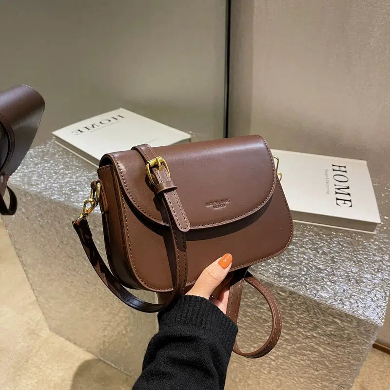 Adjustable Strap Leather Crossbody Bag