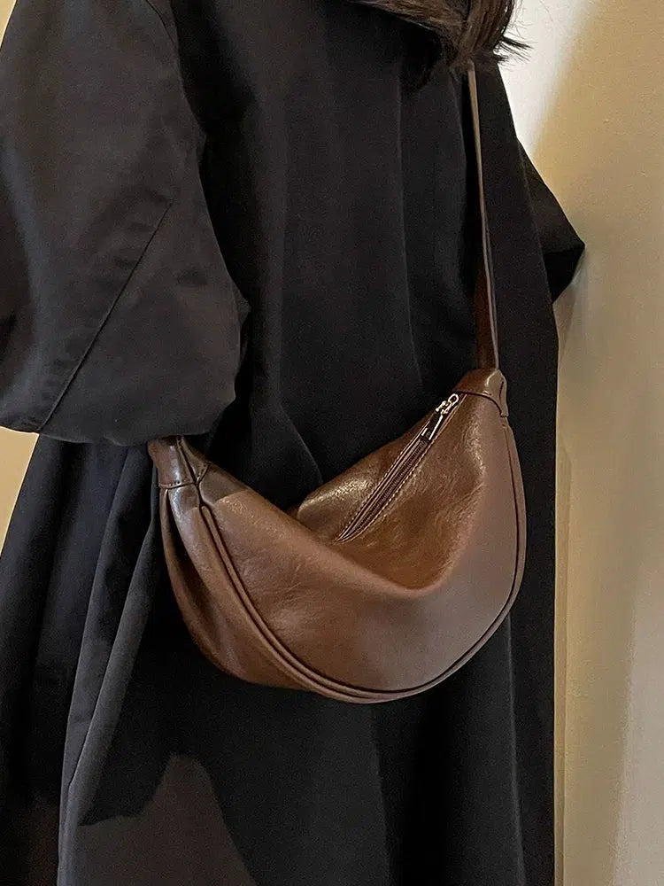 Adjustable Strap Leather Shoulder Bag