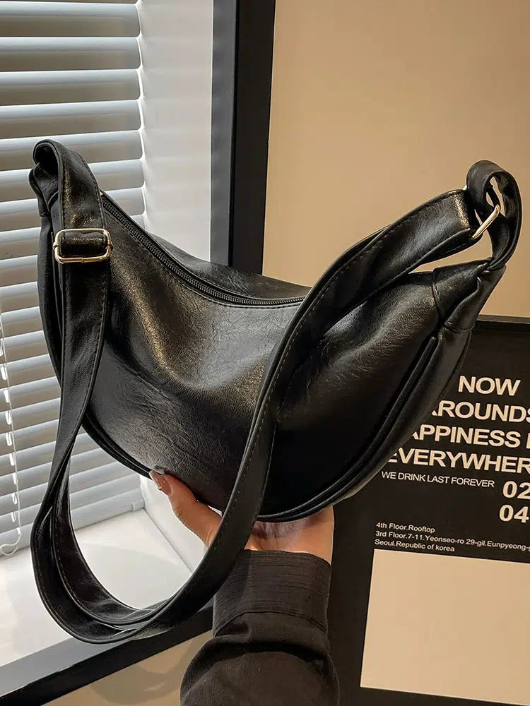 Adjustable Strap Leather Shoulder Bag