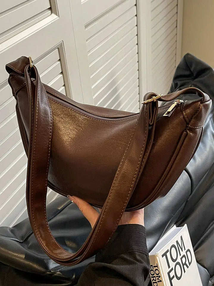 Adjustable Strap Leather Shoulder Bag