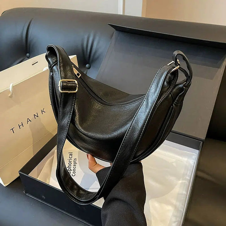 Adjustable Strap Leather Shoulder Bag