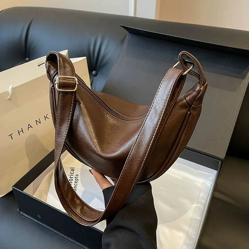 Adjustable Strap Leather Shoulder Bag