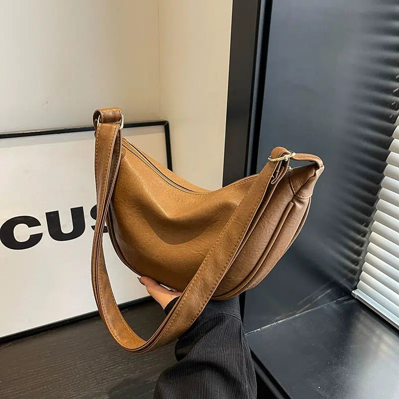 Adjustable Strap Leather Shoulder Bag