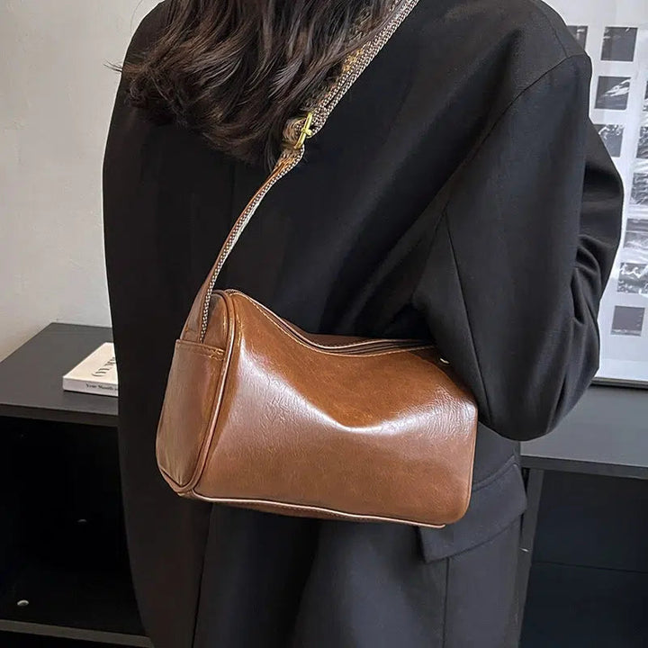 Adjustable Strap Leather Square Bag