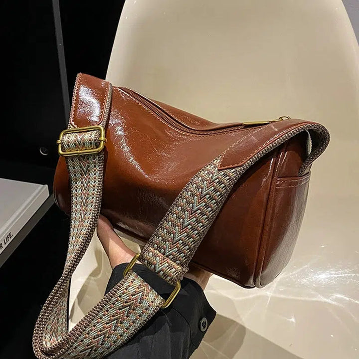 Adjustable Strap Leather Square Bag