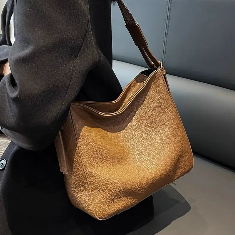 Adjustable Strap Leather Tote Bag