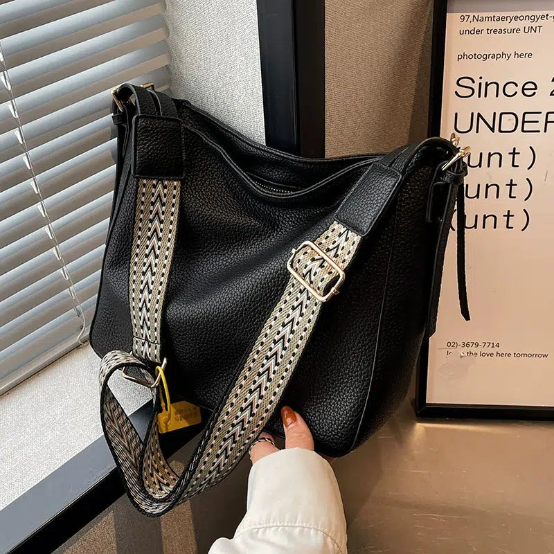 Adjustable Strap Leather Tote Bag