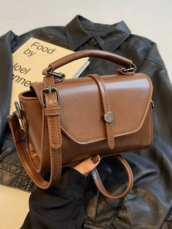 Adjustable Strap Square Leather Bag