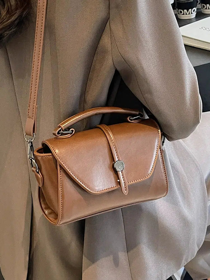 Adjustable Strap Square Leather Bag