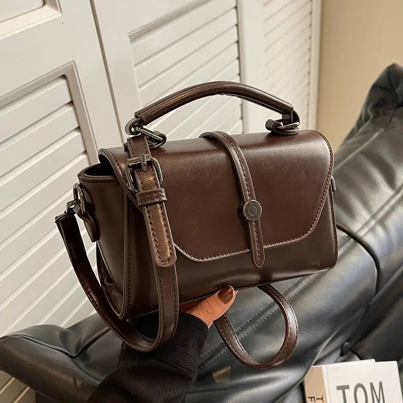 Adjustable Strap Square Leather Bag