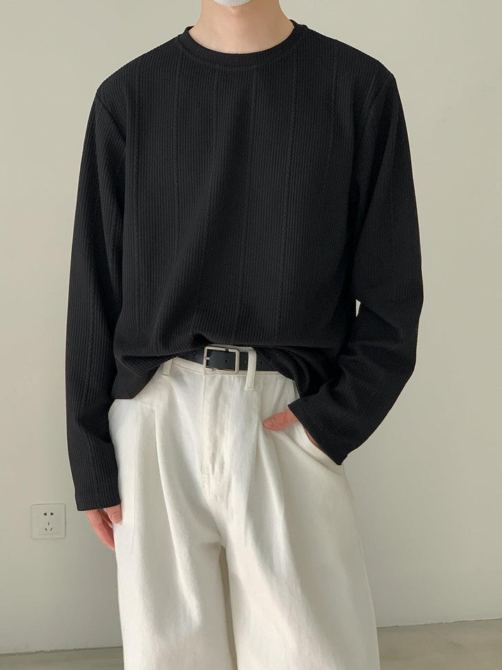 Anti-Wrinkle Striped Pullover