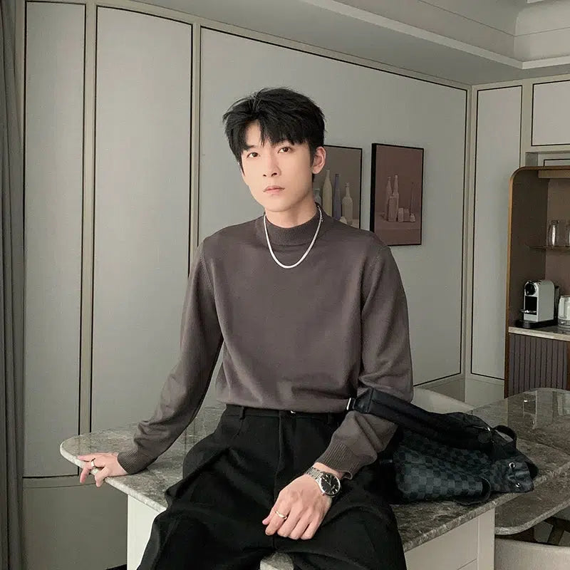 Basic Half Turtleneck Slim Bottoming Sweater