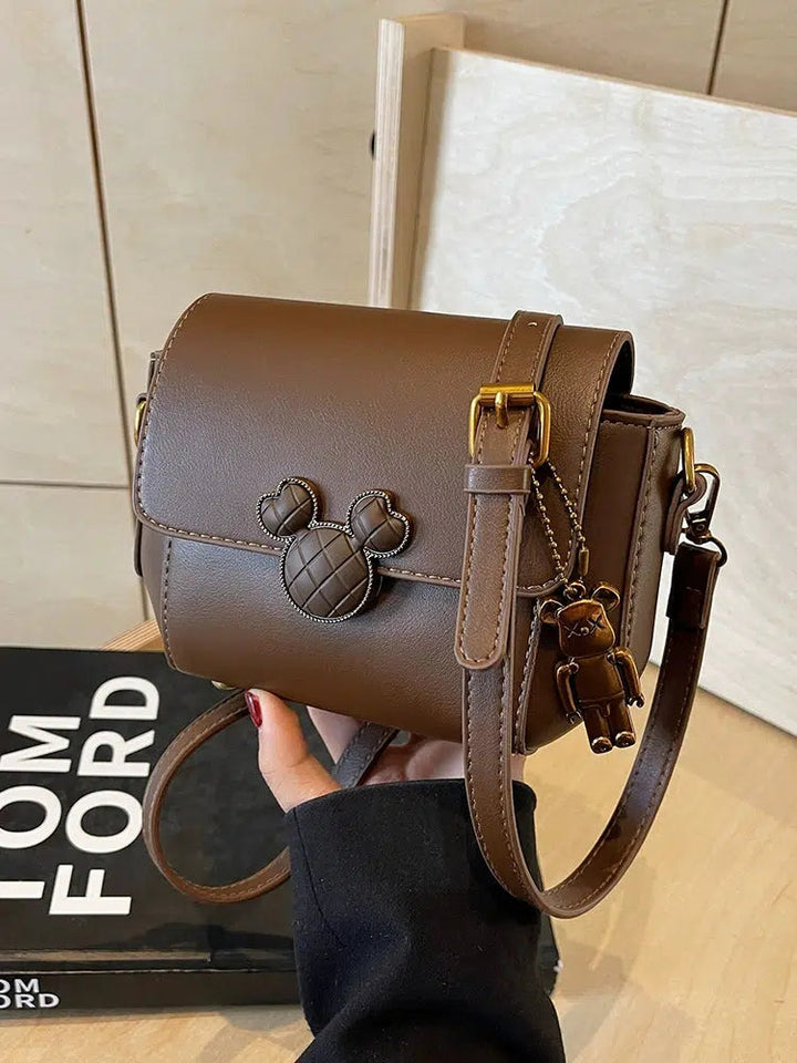 Bear Keychain Square Crossbody Bag