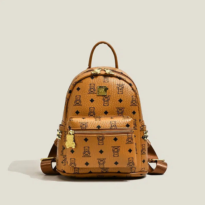 Bear Print Studs Mini Backpack