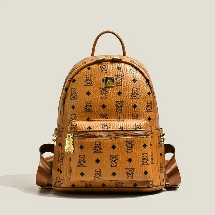 Bear Print Studs Mini Backpack