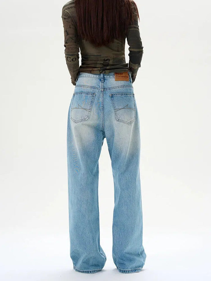 Blue Wide-leg Jeans