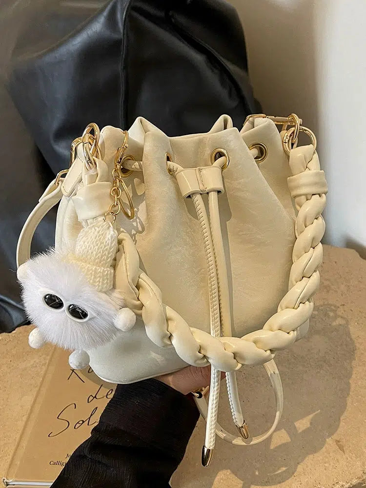 Braided Strap Bucket Bag