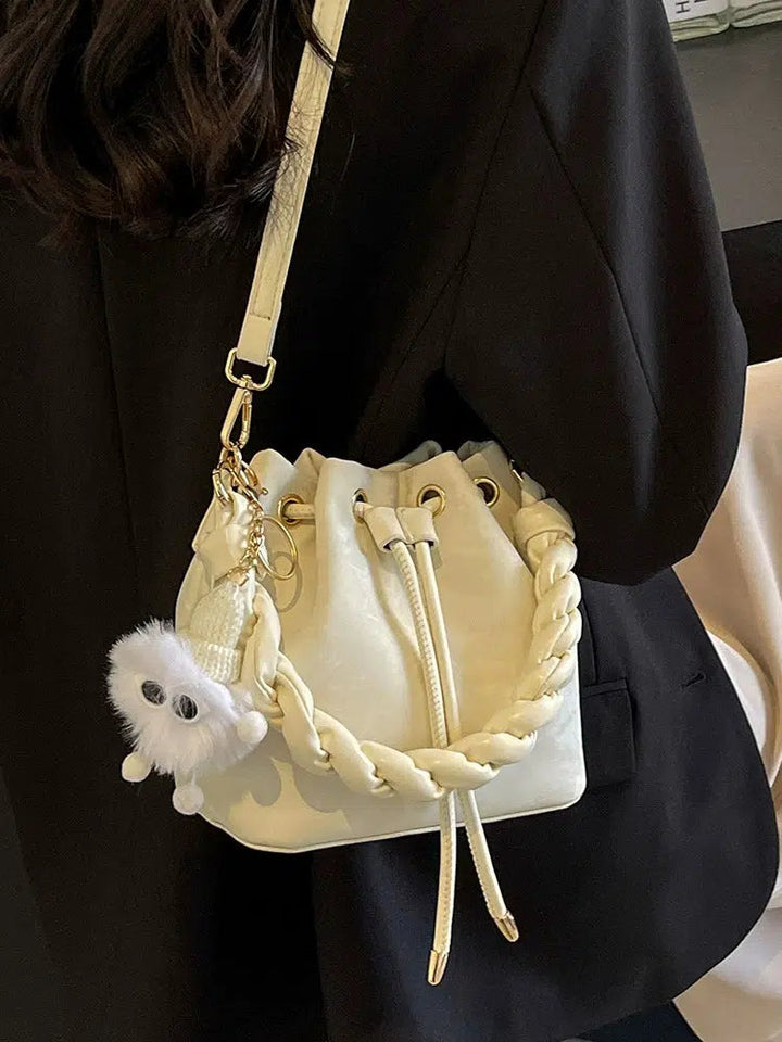Braided Strap Bucket Bag