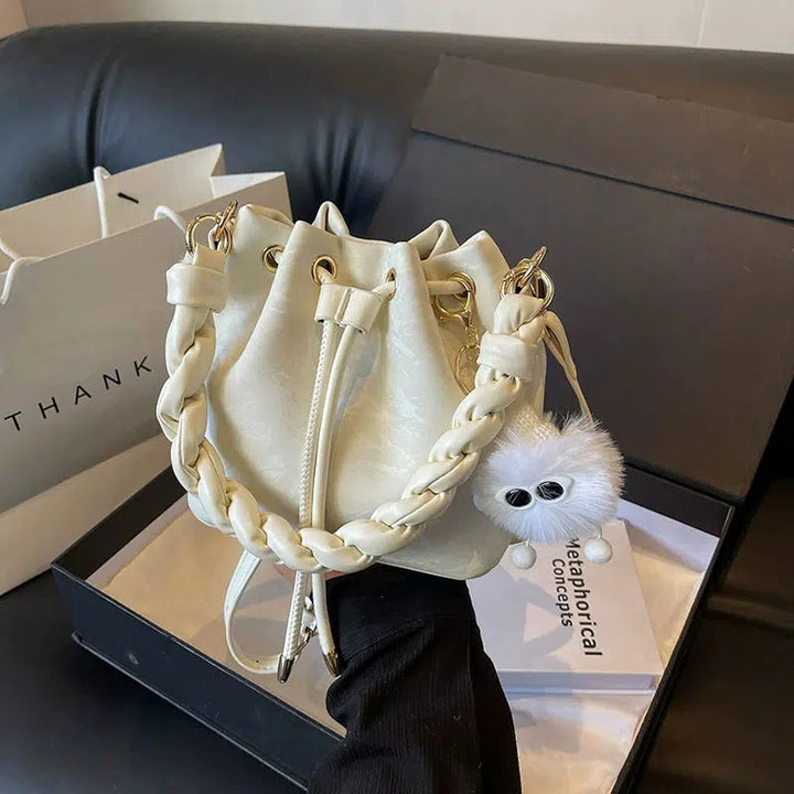 Braided Strap Bucket Bag