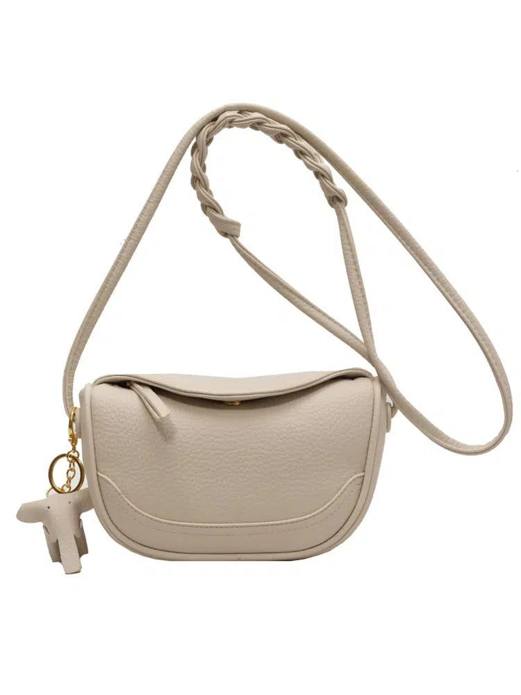 Braided Strap Leather Shoulder Bag