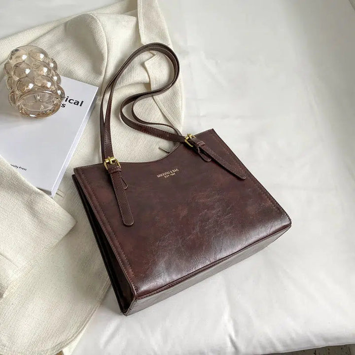 Bunny Keychain Leather Tote Bag