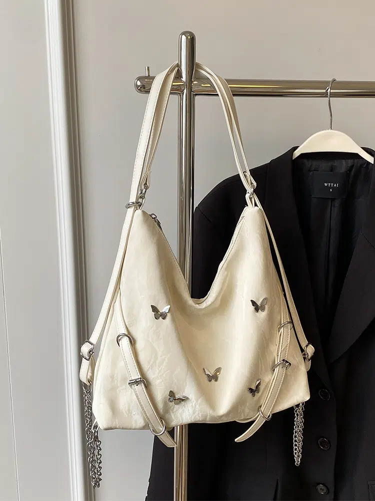 Butterfly Accent Chain Shoulder Bag