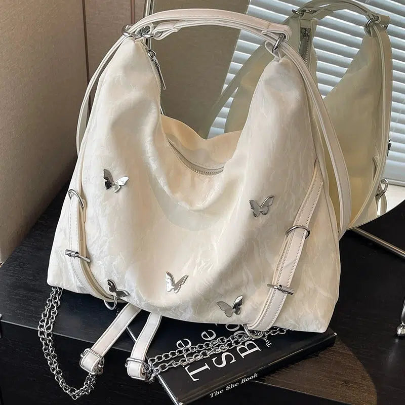 Butterfly Accent Chain Shoulder Bag