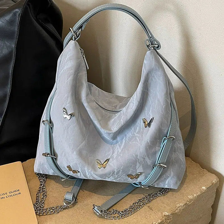 Butterfly Accent Chain Shoulder Bag
