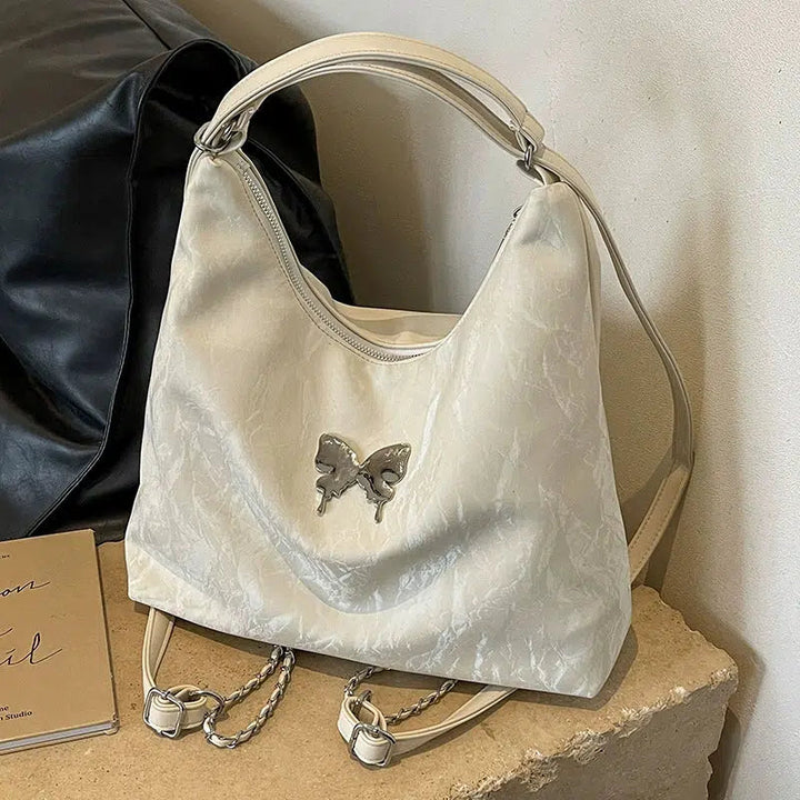 Butterfly Accent Chain Strap Shoulder Bag