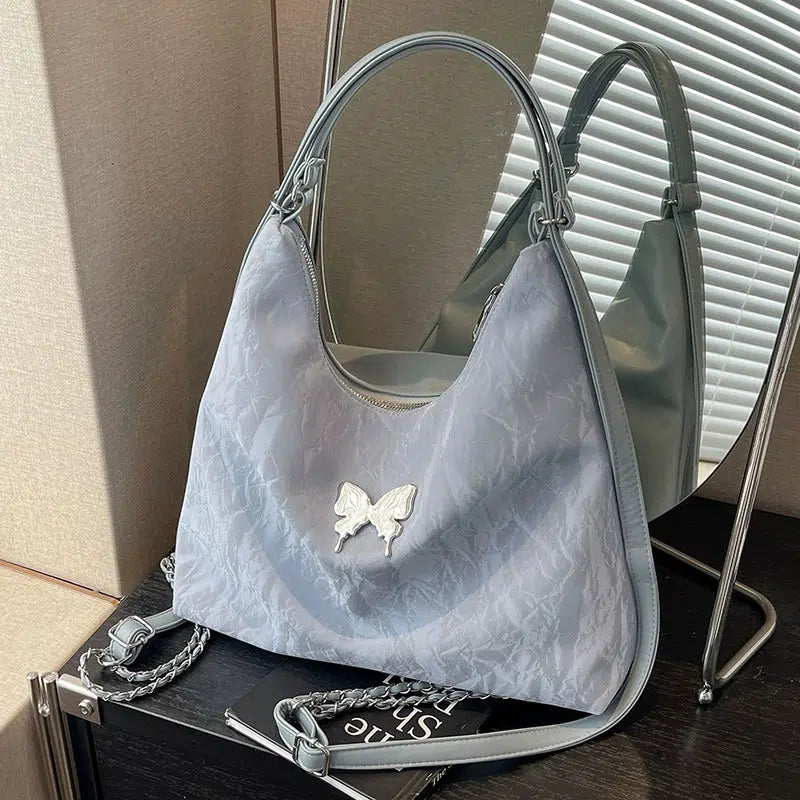 Butterfly Accent Chain Strap Shoulder Bag