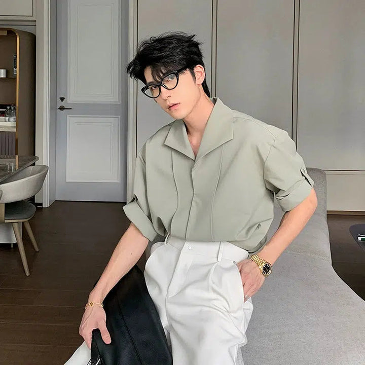 Button-Up Rolled Sleeves Shirt