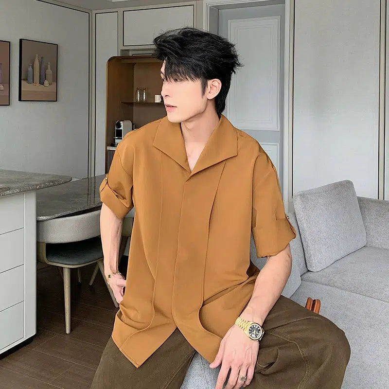 Button-Up Rolled Sleeves Shirt