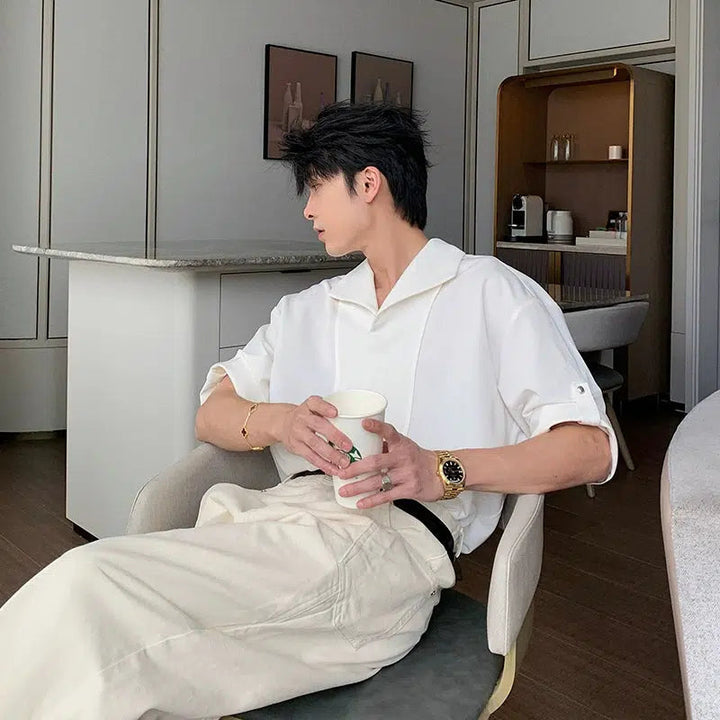 Button-Up Rolled Sleeves Shirt