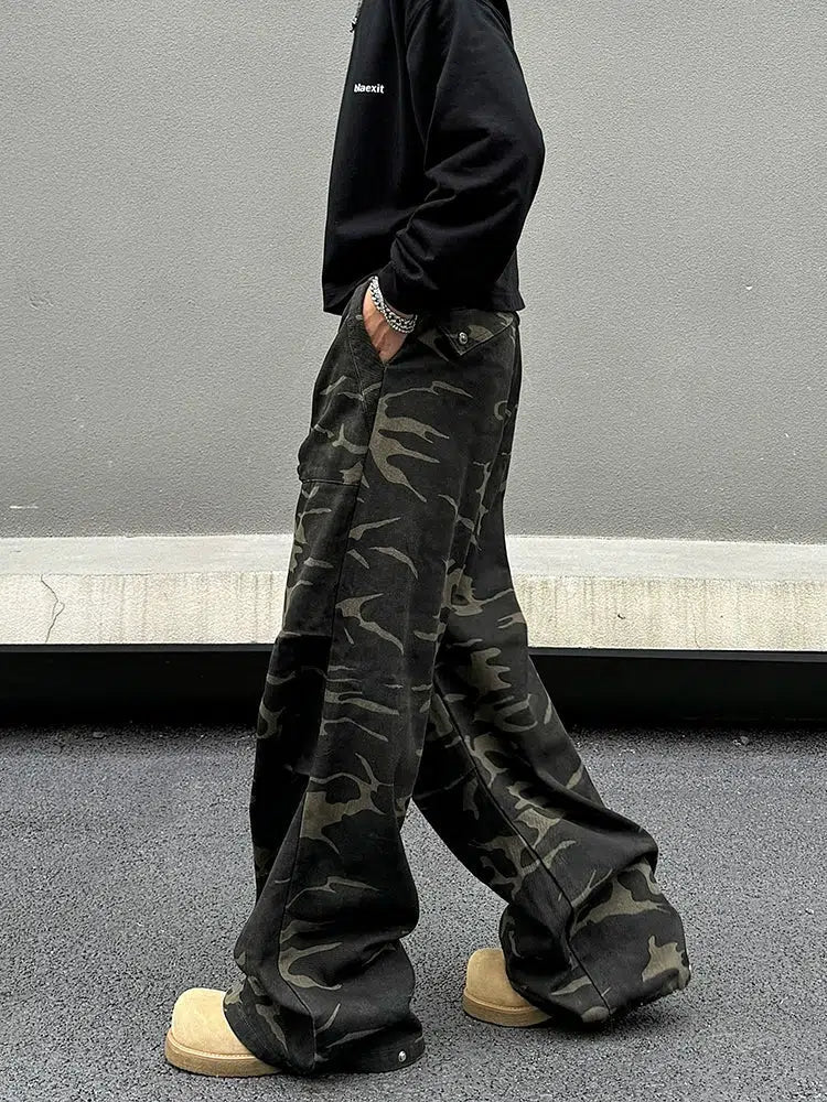 Camouflage Pattern Casual Pants