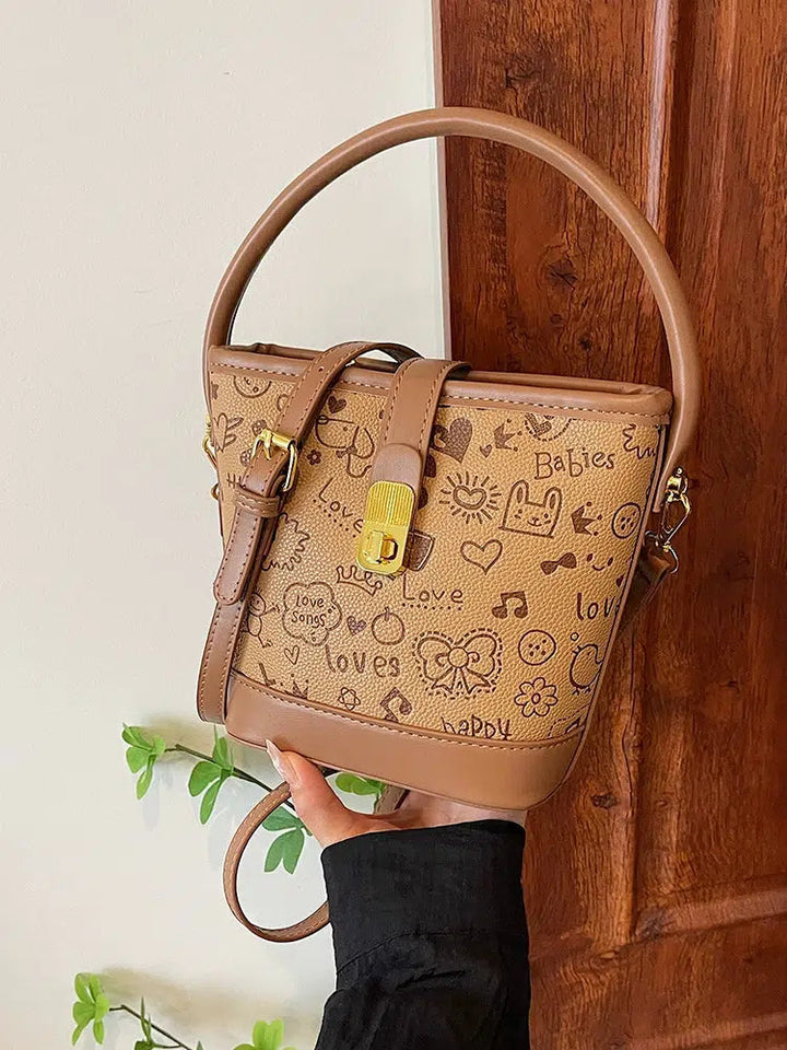 Cartoon Print Bucket Shaped Bag