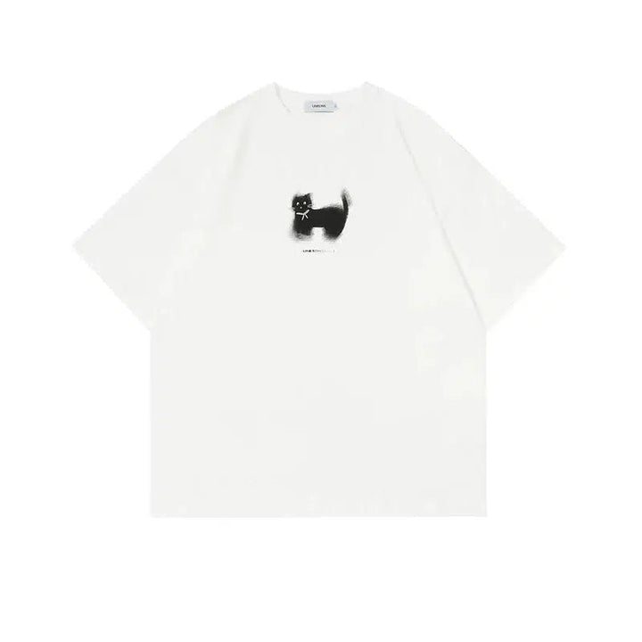 Casual Cat Graphic T-shirt