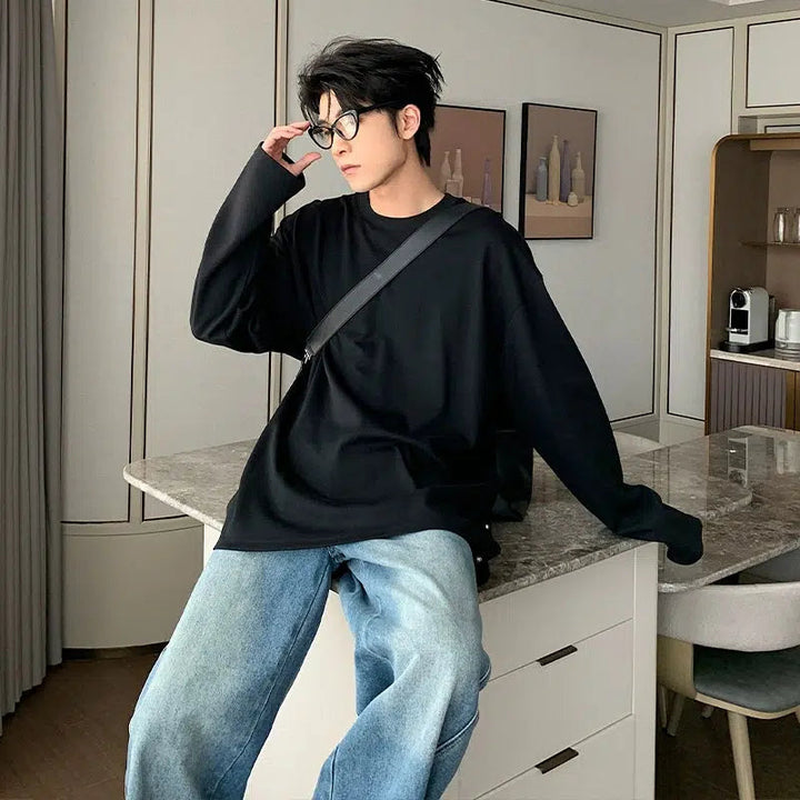 Casual Crew Neck Long Sleeve Pullover