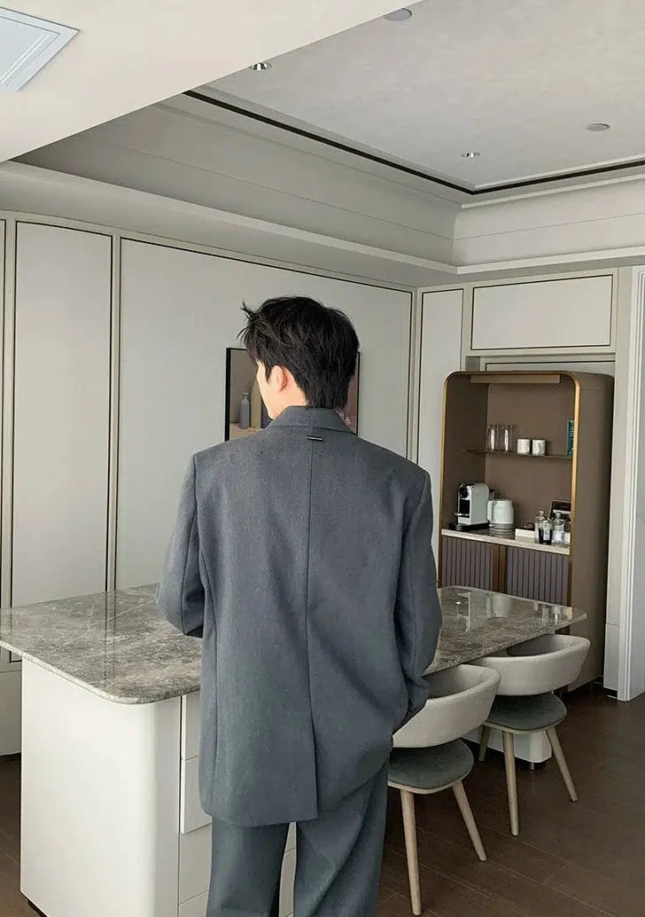 Casual Double-Breasted Suit