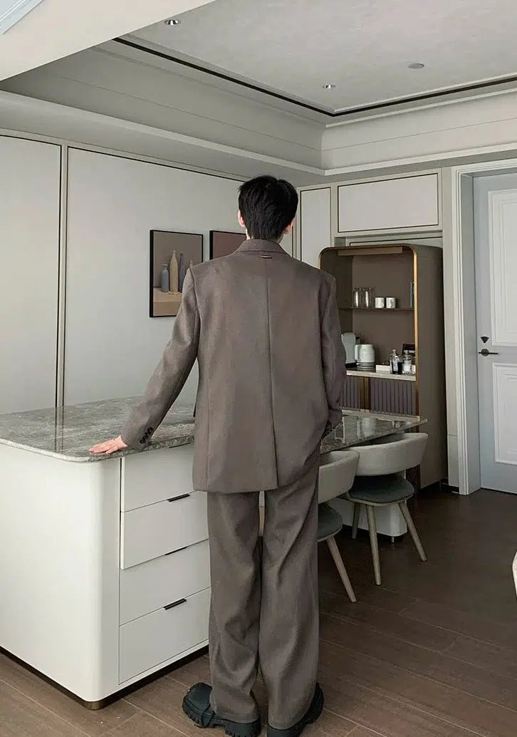 Casual Double-Breasted Suit