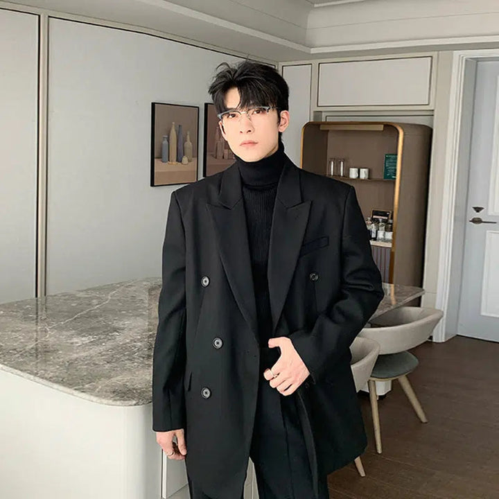 Casual Double-Breasted Suit