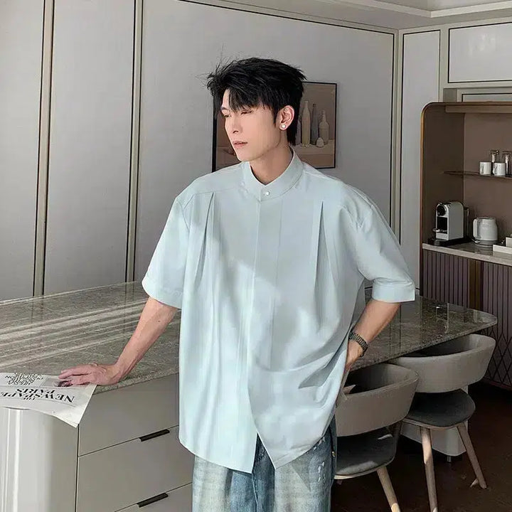 Casual Japanese Collar Short Sleeve Shirt