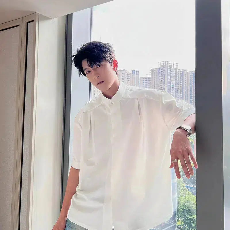 Casual Japanese Collar Short Sleeve Shirt