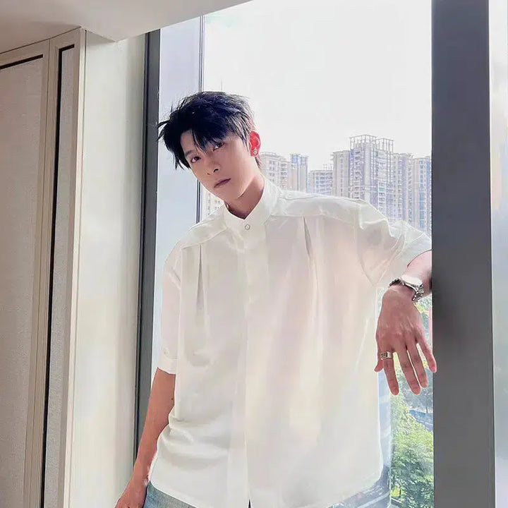 Casual Japanese Collar Short Sleeve Shirt