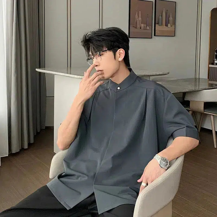 Casual Japanese Collar Short Sleeve Shirt