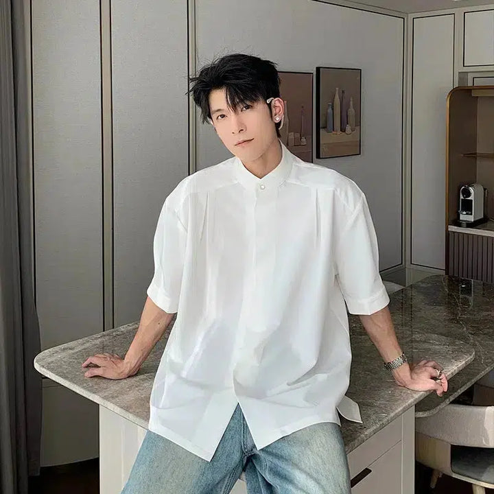 Casual Japanese Collar Short Sleeve Shirt